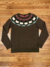 NWT WOMENS TALBOT SHEEP FAIR ISLE KNIT COTTAGE PRAIRIE BOHO CORE SWEATER SZ XS