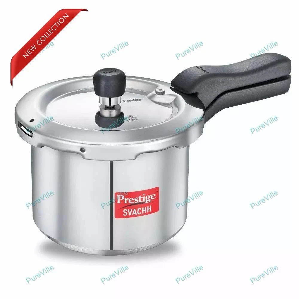 Indian Best Prestige Svachh Pressure Cooker 101.4oz Silver Colour For Diwali