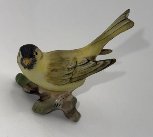 Vintage Porcelain Goldfinch Bird Figurine Decorative Collectible Sculpture
