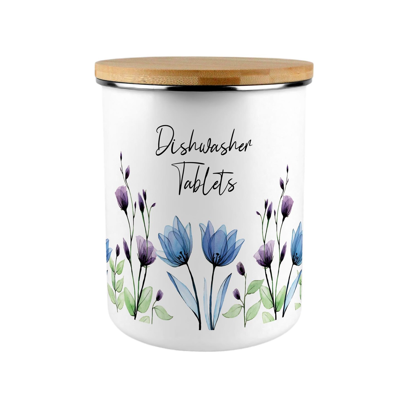 Blooming Lovely Flowers Large Dishwasher Tablet Canister - Ideal Storage Gift