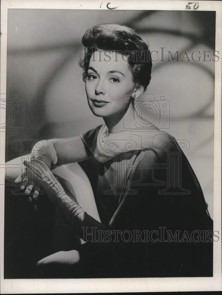 1959 Press Photo Movie actress Barbara Rush poses for a promotional photo