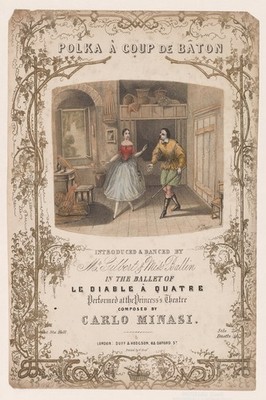   Elegant Dance Theater Poster - Polka à Coup de Baton - 1851 Classic  