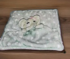 Zax and Zoey Gray Elephant Hearts Lovey Security Blanket soft 9 inch Sq.