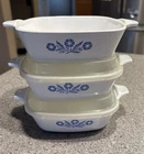 VTG Corning Ware Mini Petite Pan BLUE CORNFLOWER P-41 Set Of 3 And 2 Lids