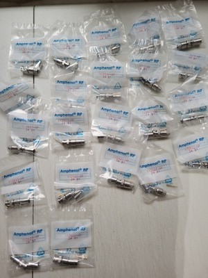 Lot of 22 Amphenol RF 112627 BNC 50 Ohm Straight Crimp Plugs for RG-8/RG-213...