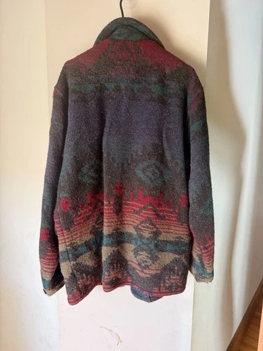 Woolrich Men's Geometric Southwestern Wool Jacket M 40" Chest Pockets image 4