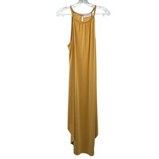 Double Zero Halter Maxi Dress Yellow Round Hem Womens Size Small
