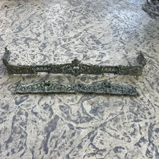 Brass Antique French Rococo Design Fireplace Hearth Fender