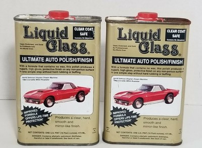 Vintage Lot (2) Liquid Glass Ultimate Auto Polish Finish Clear Car Collector 