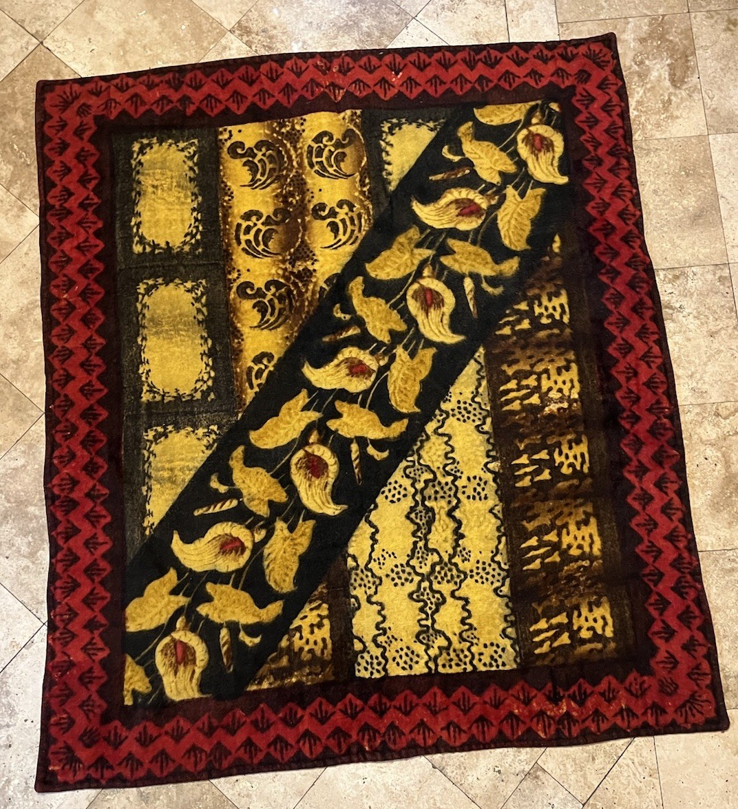 VTG Chase Carriage Blanket Horse Hair Floral Antique Buggy Sleigh