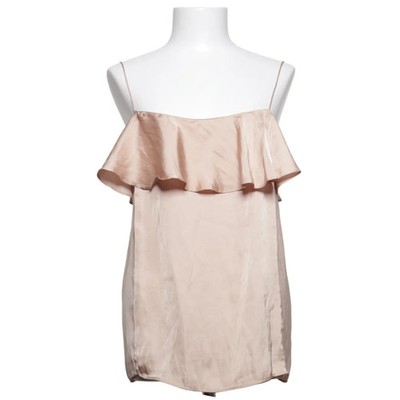 Zara Basic, Top, Größe: M, Beige, Einfarbig, Satin, Damen #VAb