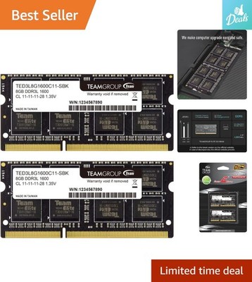 High-Speed 16GB DDR3L Laptop Memory Kit - 2x8GB, 1600MHz for Smooth Performance