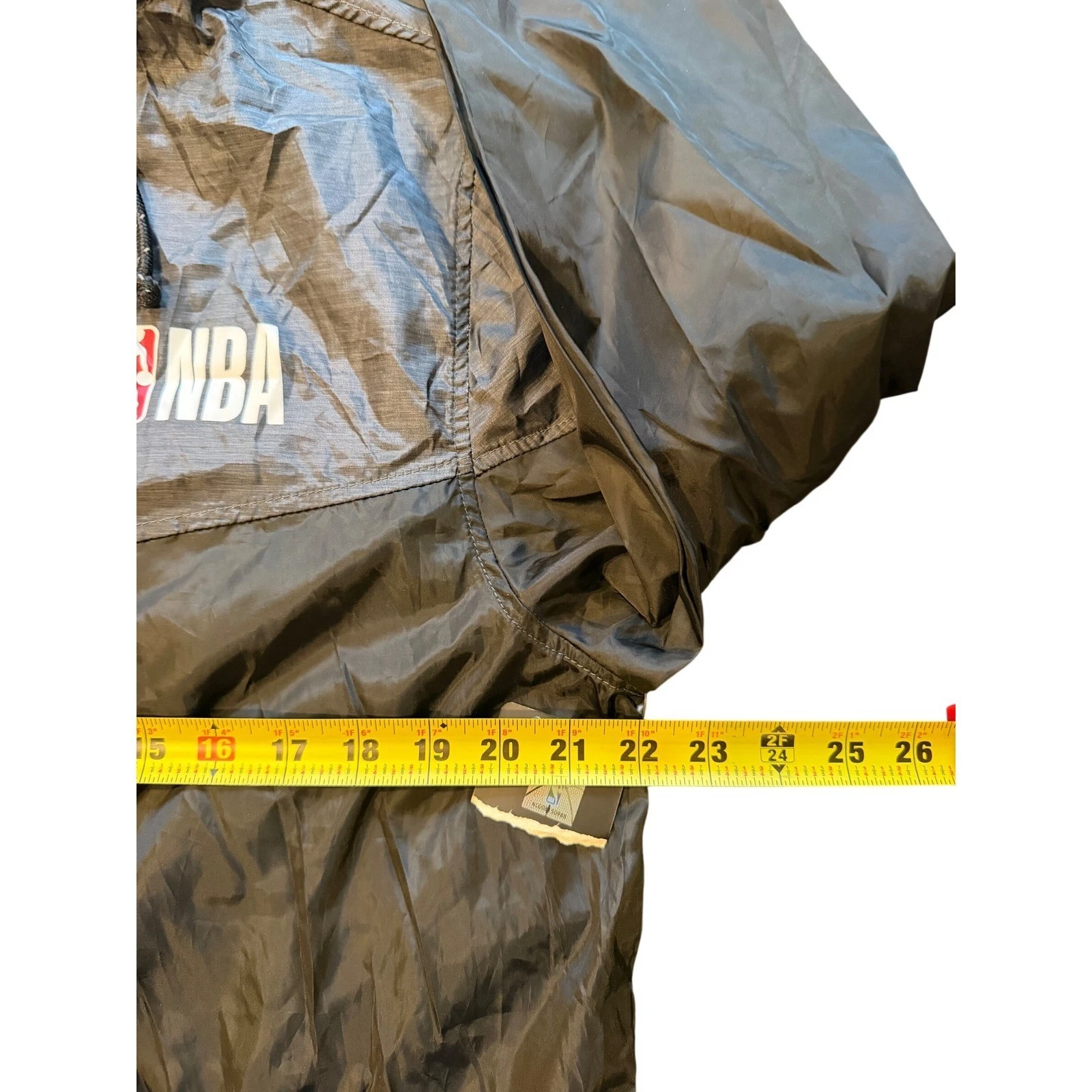 NBA Hooded Windbreaker Jacket Black Grey Full Zip Basketball Medium - product detail image 7