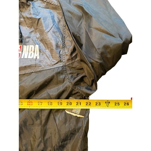 NBA Hooded Windbreaker Jacket Black Grey Full Zip Basketball Medium image 7