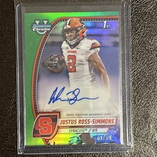 2024 Bowman Chrome U Justus Ross-Simmons Prospect Auto Green Refractor #/99