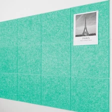 Cork Board Bulletin Board 47x35 Inch 12 Pack Blue Felt Tiles Wall Pin