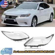 Pair For Lexus ES350 ES300h 2013-2015 Front Headlight Headlamp Cover Lens Clear