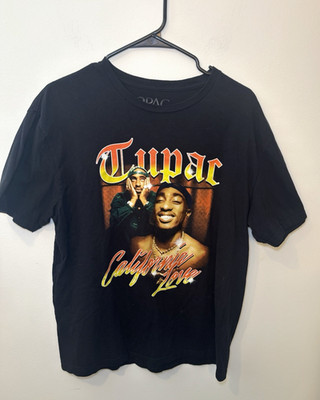 Tupac 2 Pac California Love  T-Shirt  Black  Size L Cotton