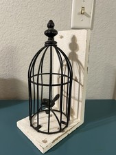 Bird In Cage Home Decor Metal And Wood