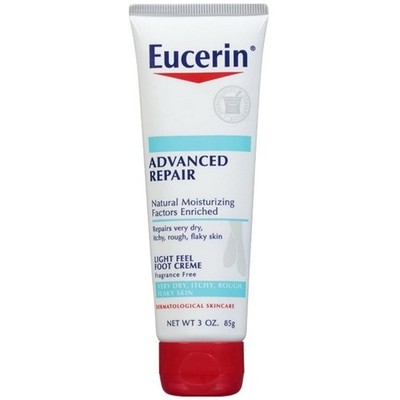 Eucerin Advanced Repair Foot Cream, Very Dry Skin, Light, 3 Ounce (Pack of 1) 