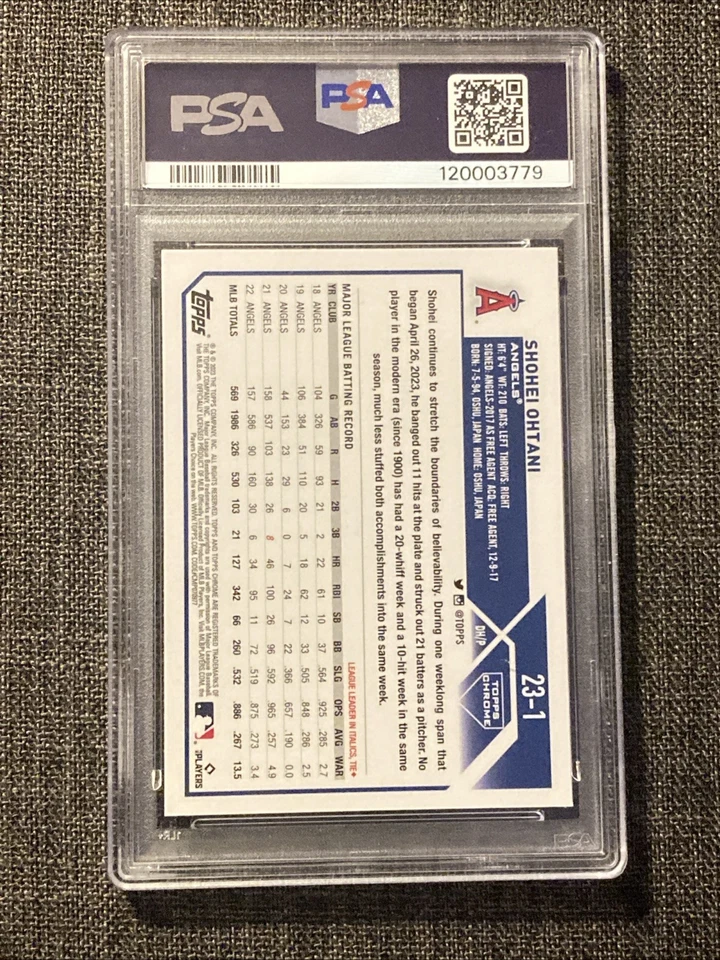 2023 Topps Chrome Lids - 2023 Design # 23-1 Shohei Ohtani PSA 10 - Image 2 of 2