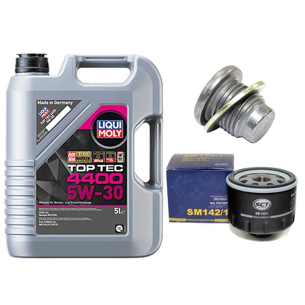 MotoröL Filter Set 5W-30 5 Liter + ÖLablassschraube FüR Dacia Logan Renault 1.5-image