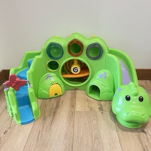 Rare Fisher Price Roll-A-Rounds Drop N Roar Dinosaur No Balls WORKS