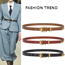 Real Leather Waist Belt Gold Alloy Pin Buckle Belt Women Casual Coats Waistband