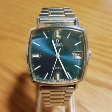 Omega Vintage Geneva Blue Dial Automatic Men's Watch Vintage Free Shipping