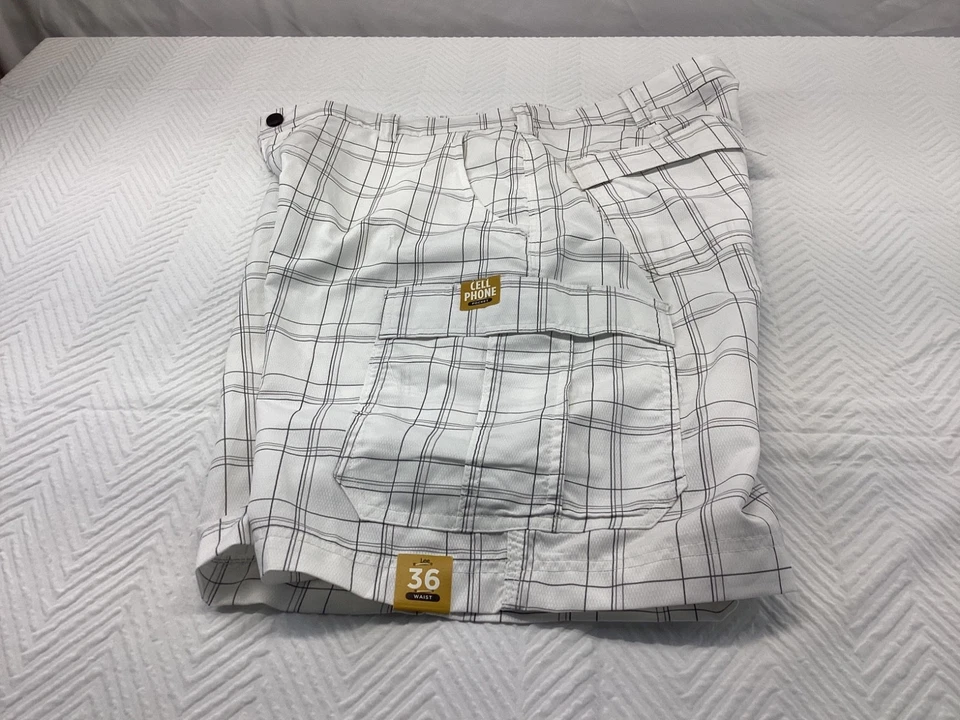 Lee Shorts Mens 36 White Check Cargo Flat Front - Image 4 of 4