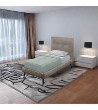 Letto singolo Stiletto con rete fissa in tessuto Enjoy 03 tortora 103908