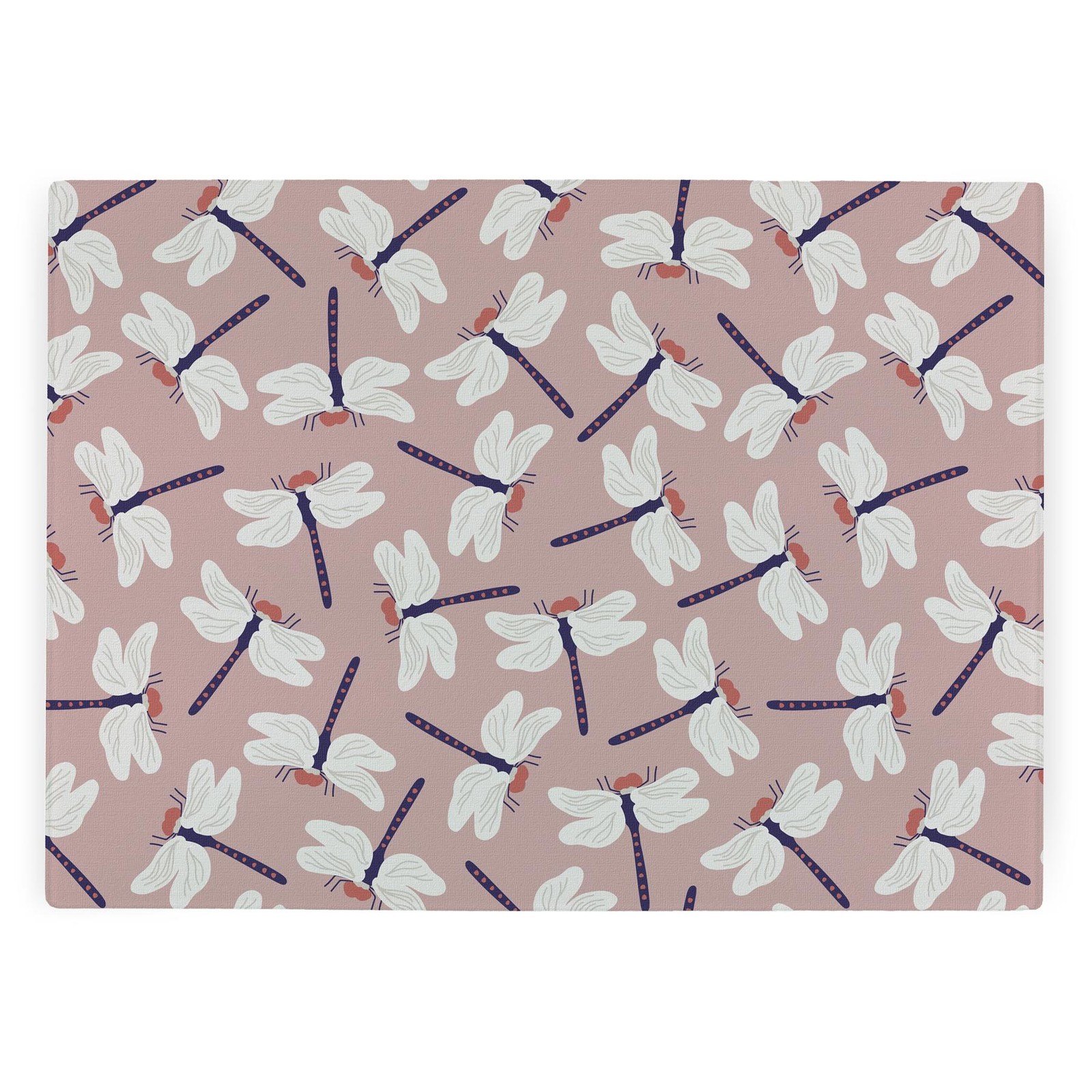 Dragonflies Large Glass Worktop Protector - Pink Nature Themed Kitchen Gifts