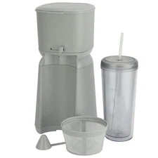 Mainstays Single Serve Iced Coffee Maker, Soft Silver