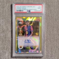 Topps Chrome UEFA 2024-25 Lamine Yamal Gold Lava Auto /50 PSA 9