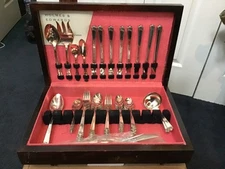 Vintage Holmes & Edwards Bright Future Silver Plate Flatware Set of 62 Pieces