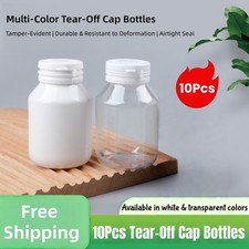10 Pcs 5oz White Plastic Pill Bottles Empty Medicine Storage Containers Portable