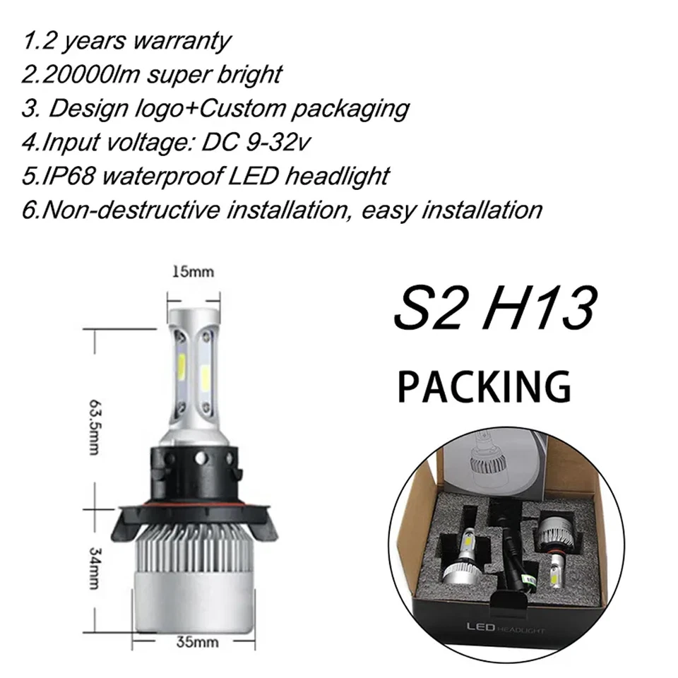 For Jeep Patriot 2007-2009 4X 6000K LED Headlight High/Low Beam Fog Light Combo - Image 4 of 4