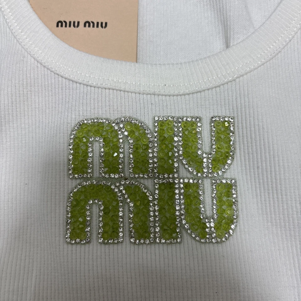 Débardeur Hauts MIU MIU blanc - Photo 3/4