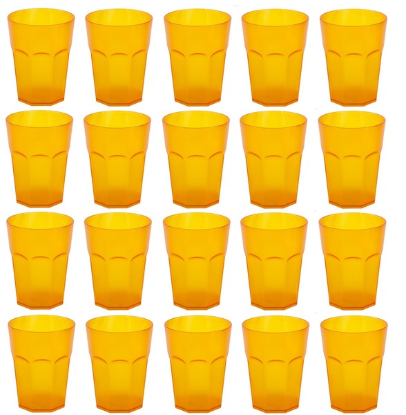20X Kunststoffbecher Trinkbecher Plastikbecher Trink-GläSer Mehrweg 0,25L Orange-image
