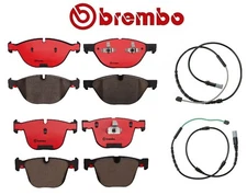 For BMW E70 E71 X5 X6 xDrive50i Front & Rear Brake Pad Set & Sensors Kit Brembo