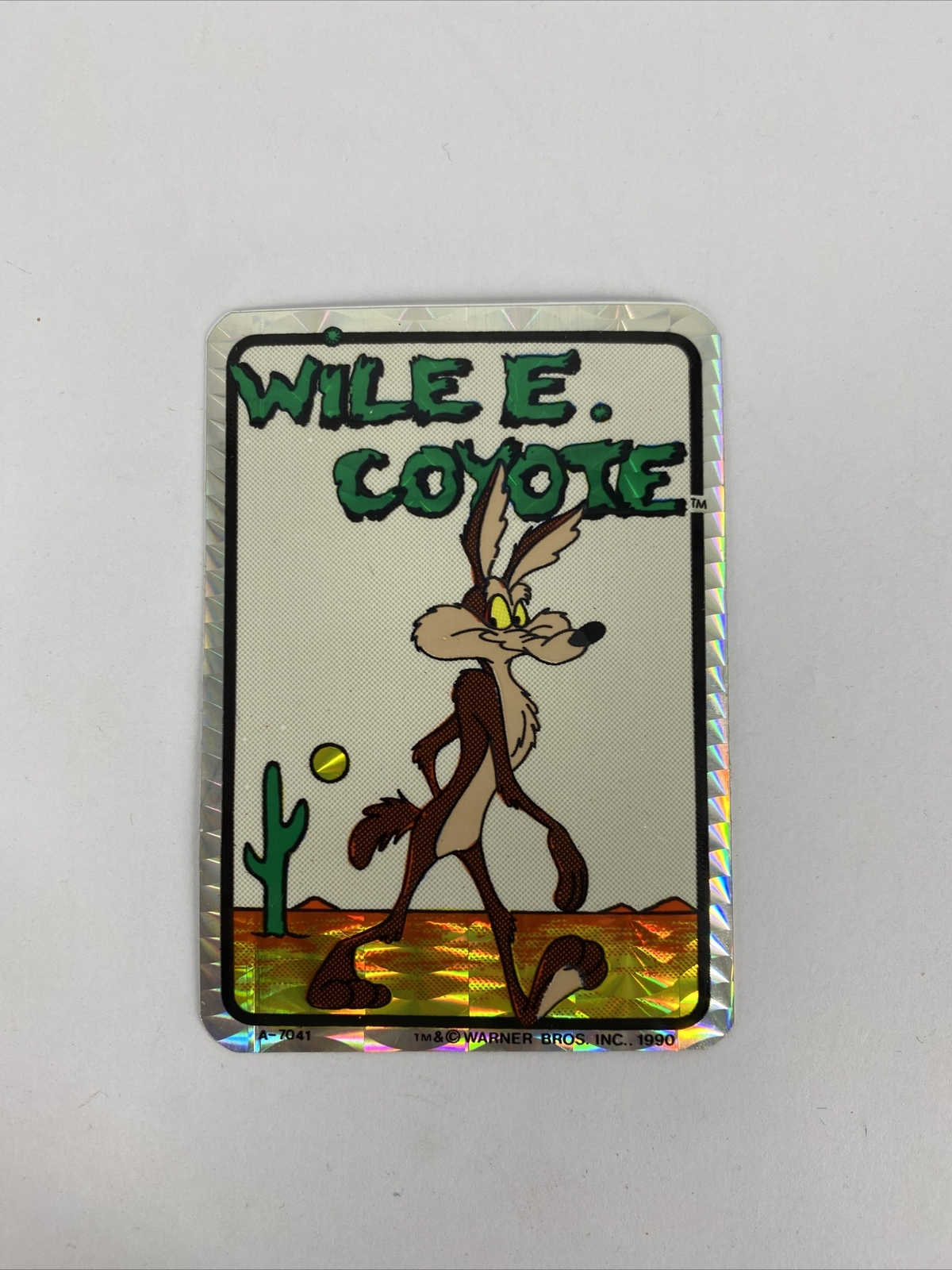 Vintage 1990 Looney Tunes Vending Machine Prism Sticker Wile E. Coyote NOS (42)