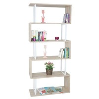BüCherregal HWC-A27, Standregal Wohnregal, 183X80Cm 3D-Struktur Eiche