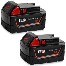 2PACK 8.0 AH Extended Capacity For Milwaukee M18 18V Lithium Battery 48-11-1860