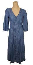 Madewell Women's Size 0 Denim Pieced Waist Midi Dress Mariden Wash Button Down R