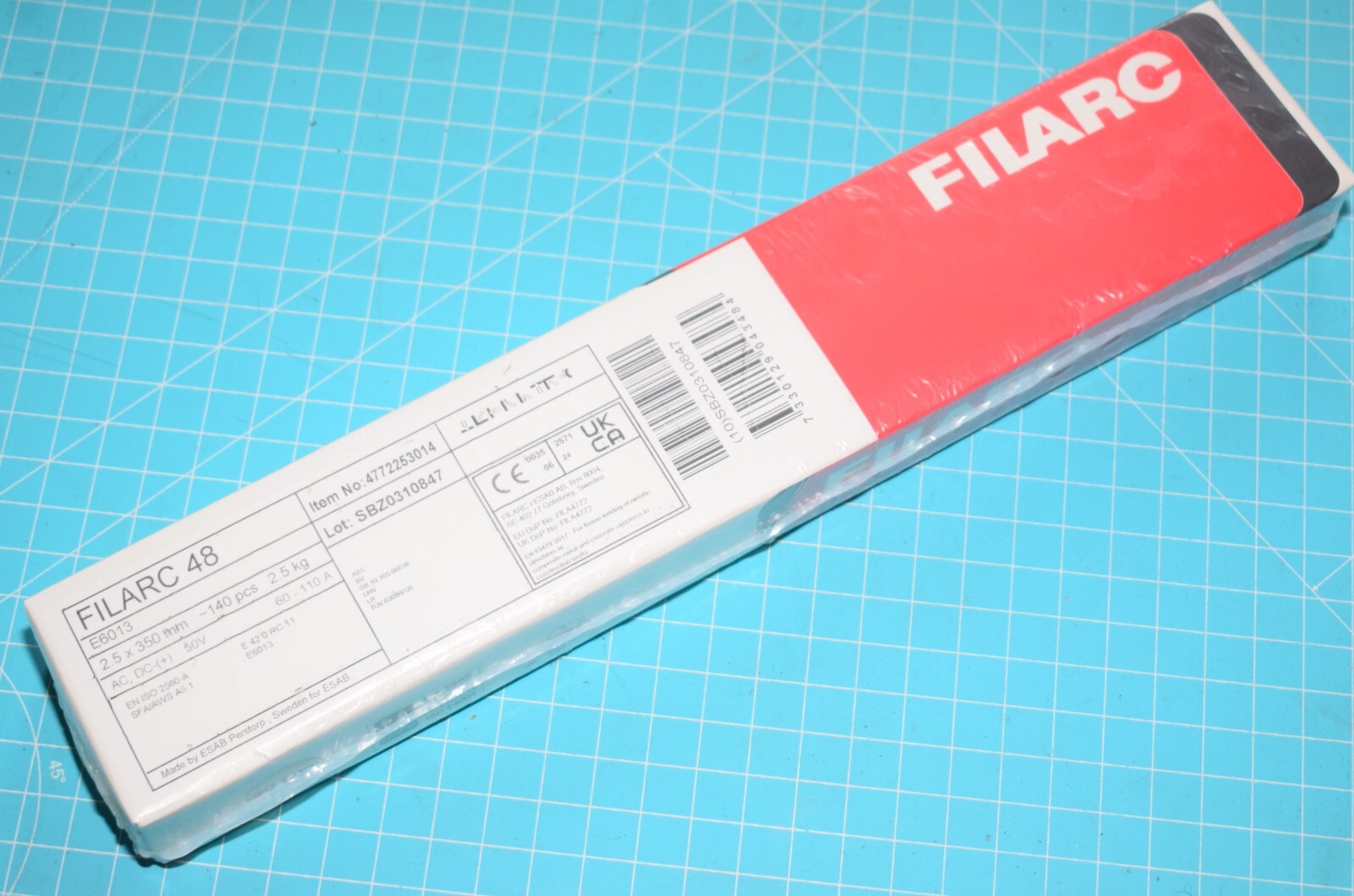 Électrodes de soudures ESAB FILARC 48 acier carbone exigences structurelles 2.5mm