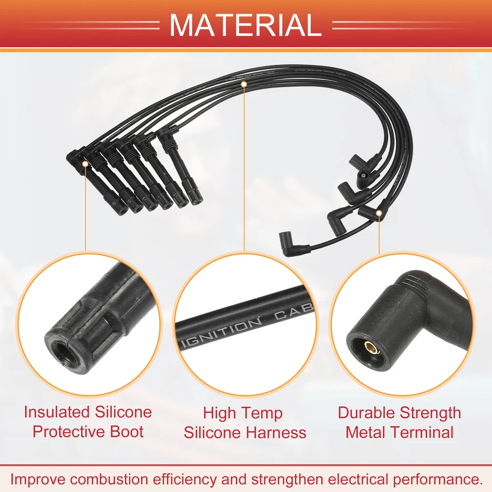 Cable de bobina de encendido de 6 piezas para bujía de coche n.º078905532B para Audi A4 A6 A8 Foto 4 de 4