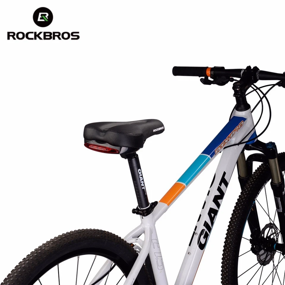 Asiento de bicicleta RockBros profesional impermeable sillín de bicicleta con luz trasera Foto 4 de 4