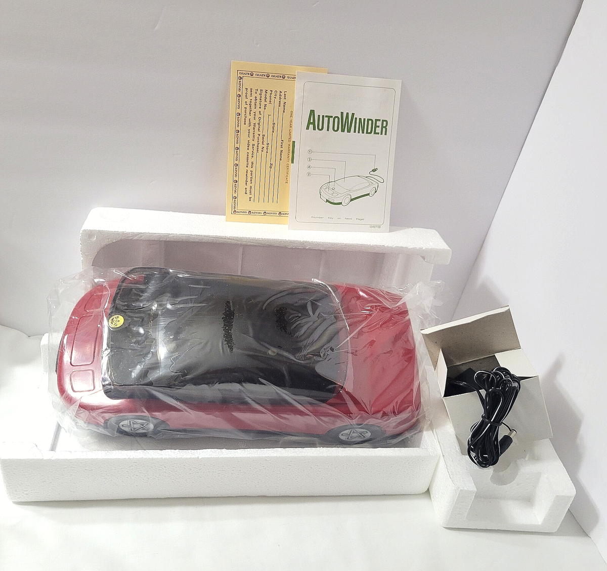 NEW Kinyo F-2000 VHS Tape Red Sports Car Auto Winder Rewinder