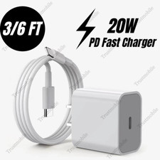 For iPhone 14/13/12/11 Pro Max XR XS X 8 20W USB-C Fast Charger PD Adapter Cable