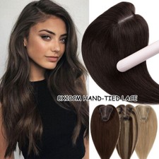 Free Part 100 Real Human Hair Topper Clip In Toupee Hairpiece Top Wig Lace Base